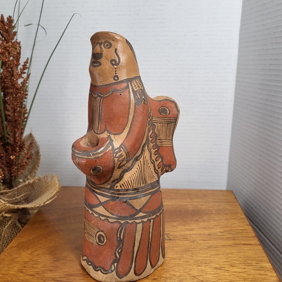 Vintage Hand Painted Red Clay Pottery Angel - Picture 12 of 16